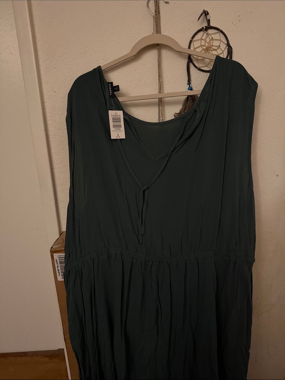 torrid Dark Green V-Neck Sleeveless Maxi Dress